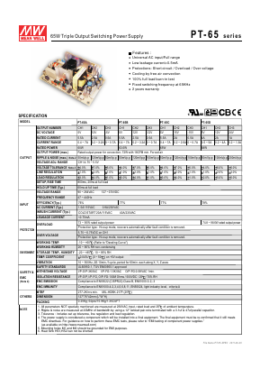 PT-65A Datasheet PDF Mean Well Enterprises Co., Ltd.
