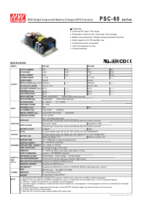 PSC-60B Datasheet PDF Mean Well Enterprises Co., Ltd.
