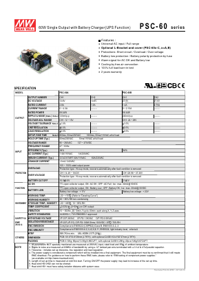 PSC-60B-C Datasheet PDF Mean Well Enterprises Co., Ltd.
