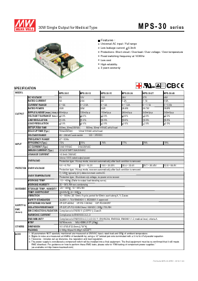 MPS-30 Datasheet PDF Mean Well Enterprises Co., Ltd.