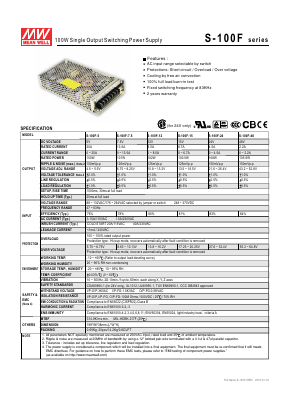 S-100F-48 Datasheet PDF Mean Well Enterprises Co., Ltd.