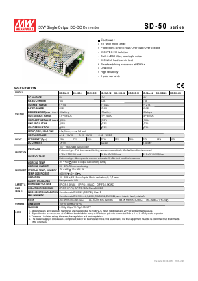 SD-50B-12 Datasheet PDF Mean Well Enterprises Co., Ltd.