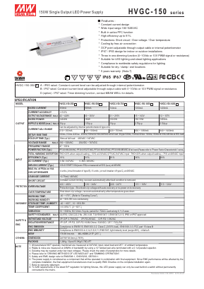 HVGC-150-350B Datasheet PDF Mean Well Enterprises Co., Ltd.