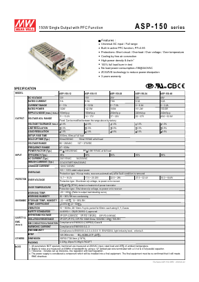 ASP-150-48 Datasheet PDF Mean Well Enterprises Co., Ltd.