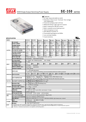 SE-350-15 Datasheet PDF Mean Well Enterprises Co., Ltd.