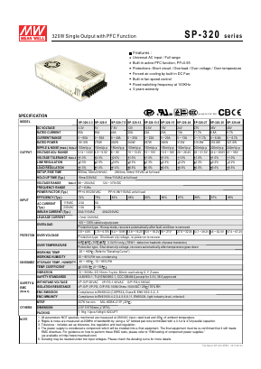 SP-320-27 Datasheet PDF Mean Well Enterprises Co., Ltd.