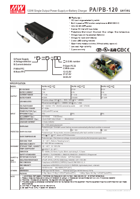 PA-120N-13CD Datasheet PDF Mean Well Enterprises Co., Ltd.