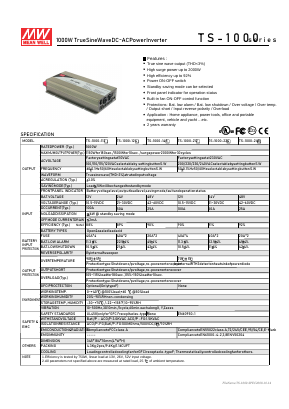 TS-1000-124 Datasheet PDF Mean Well Enterprises Co., Ltd.