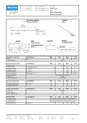 MK041A71B500W Datasheet PDF Meder Electronic