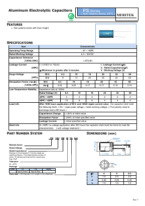 NPS16V100MTR5X5 Datasheet PDF MERITEK ELECTRONICS CORPORATION