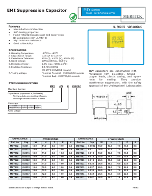 MEY223 Datasheet PDF MERITEK ELECTRONICS CORPORATION