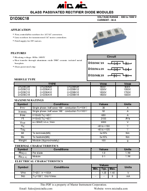 D1D36K12 Datasheet PDF Master Instrument Corporation