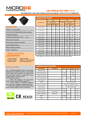 10A-ZMD Datasheet PDF Microdc power Technology Co., Ltd