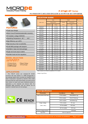 F0515XT Datasheet PDF Microdc power Technology Co., Ltd