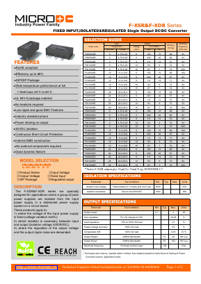 F0512XDR Datasheet PDF Microdc power Technology Co., Ltd