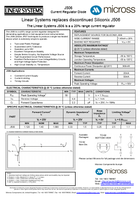 J506 Datasheet PDF Micross Components