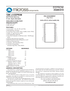 AS28C010CW-15/XT Datasheet PDF Micross Components