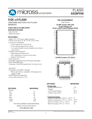 5962-9669201HUA Datasheet PDF Micross Components