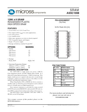 AS5C1008DJ-20/IT Datasheet PDF Micross Components