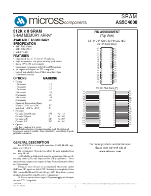 AS5C4008 Datasheet PDF Micross Components