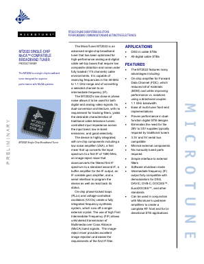 MT2022 Datasheet PDF Microtune,Inc