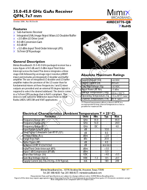 40REC0770-QB-0L0T Datasheet PDF Mimix Broadband