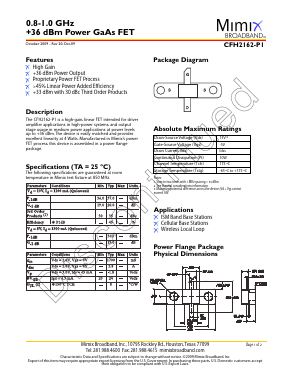 CFH2162-P1 Datasheet PDF Mimix Broadband