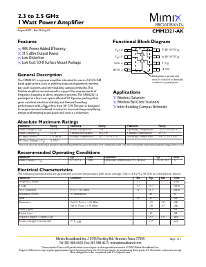 CMM2321-AK Datasheet PDF Mimix Broadband