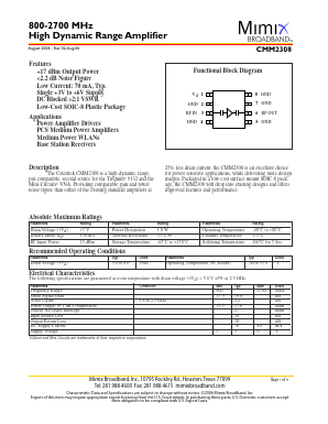 CMM2308-AJ Datasheet PDF Mimix Broadband