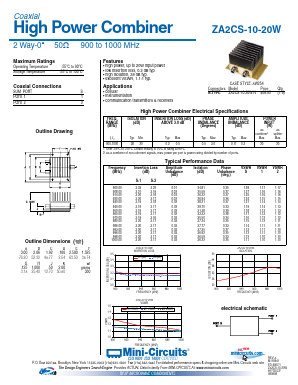 ZA2CS-10-20W Datasheet PDF Mini-Circuits