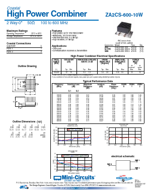 ZA2CS-600-10W Datasheet PDF Mini-Circuits