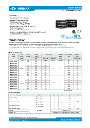 MIWI06-24D05 Datasheet PDF Minmax Technology Co., Ltd.