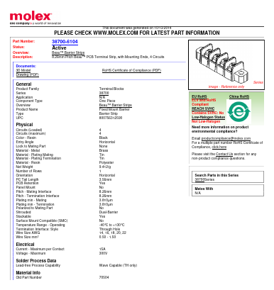 38700-6104 Datasheet PDF Molex Connectors