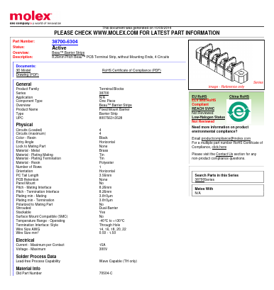 70504-C Datasheet PDF Molex Connectors