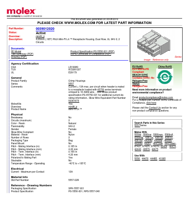 5557-02R Datasheet PDF Molex Connectors