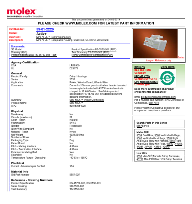 5557-22R Datasheet PDF Molex Connectors