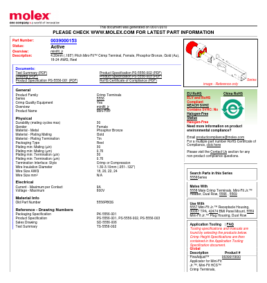 5556PBGS Datasheet PDF Molex Connectors