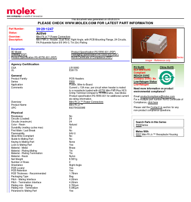 5569-24A1-210 Datasheet PDF Molex Connectors