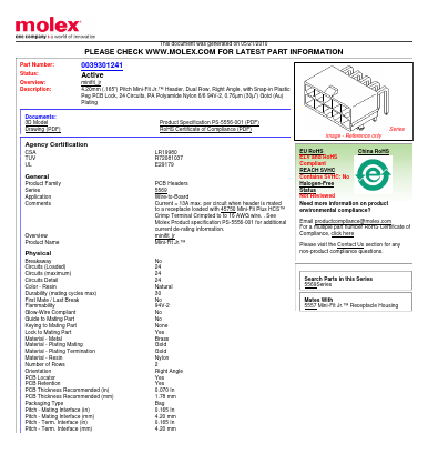 5569-24A2G Datasheet PDF Molex Connectors