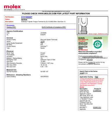 AA-835-10T Datasheet PDF Molex Connectors