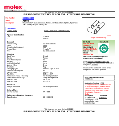 AA-1158T Datasheet PDF Molex Connectors
