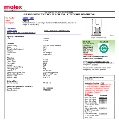 AA-238-06X Datasheet PDF Molex Connectors