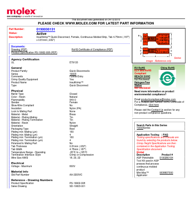 AA-2203VC Datasheet PDF Molex Connectors