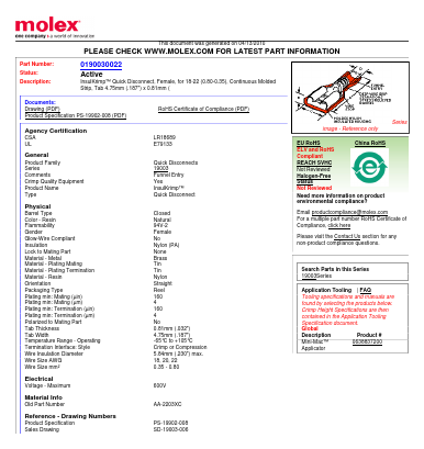 AA-2203XC Datasheet PDF Molex Connectors