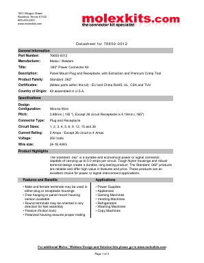 03-06-2011 Datasheet PDF MolexKits