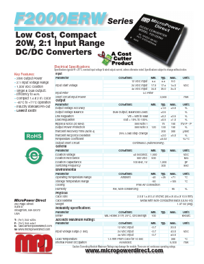 F2000ERW Datasheet PDF MicroPower Direct, LLC