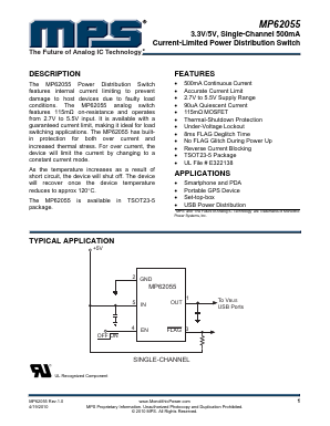 MP62055EJ-LF-Z Datasheet PDF Monolithic Power Systems