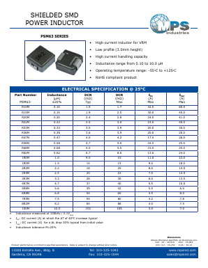 PSM63-4R7M Datasheet PDF MPS Industries, Inc.