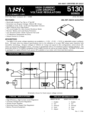 MSK5130-3.3TU Datasheet PDF M.S. Kennedy Corporation