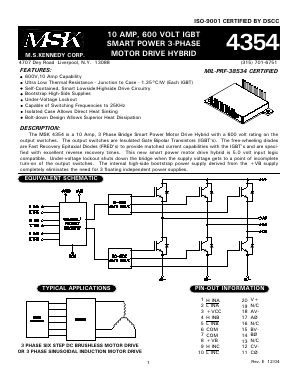 MSK4354HS Datasheet PDF M.S. Kennedy Corporation